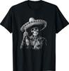 Sombrero Skeleton Drinking Tequila Funny T-Shirt
