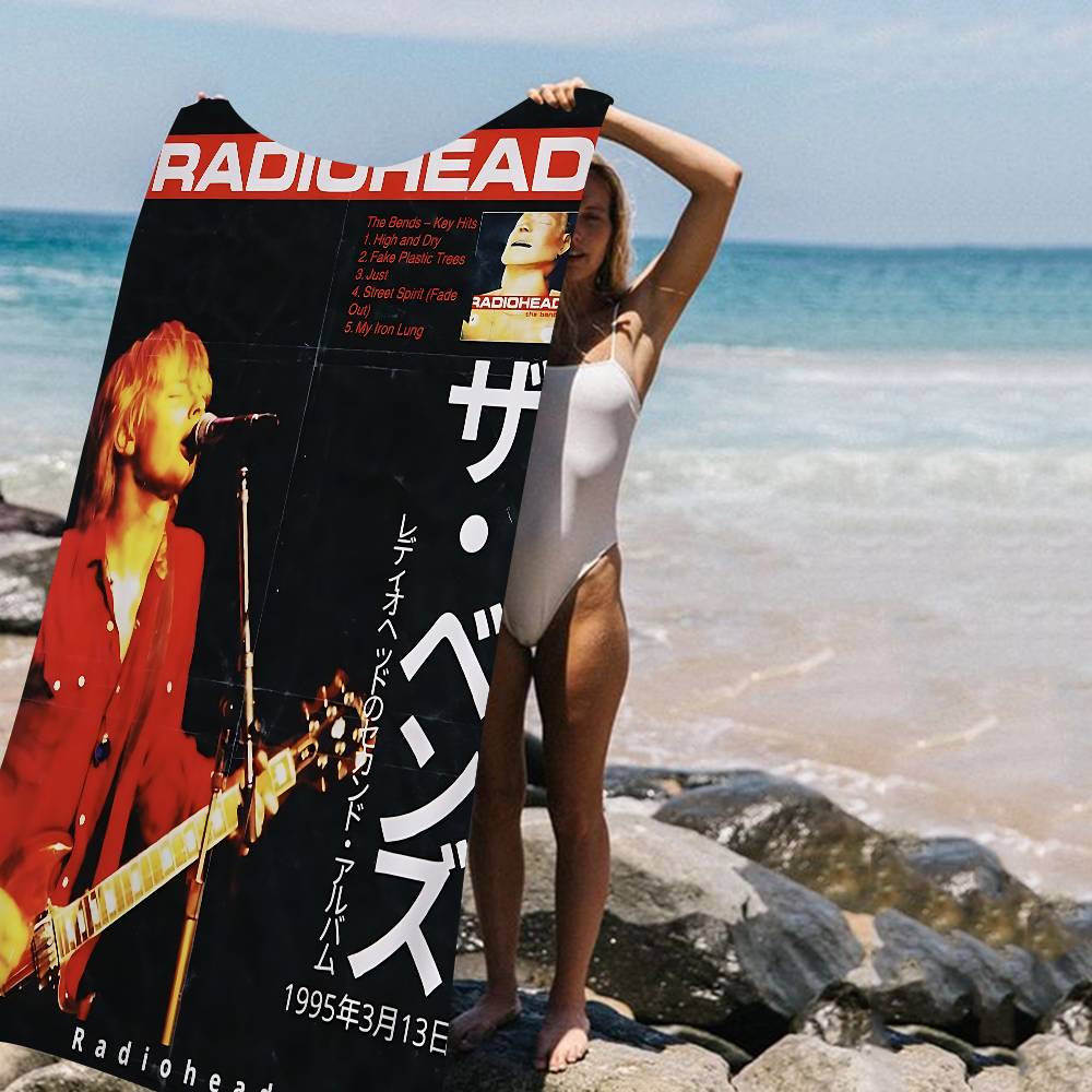 Rock Band Radiohead Bath Towel Microfiber Soft Water Absorbing Breathable For Girl Kids Decorative Cartoon Beach Towel