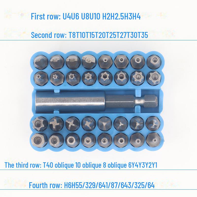 

Набор из 33 комбинированных отверток с твердой головкой: Шестигранный, сливовый, крестообразный, электрический, полый, специальной формы.