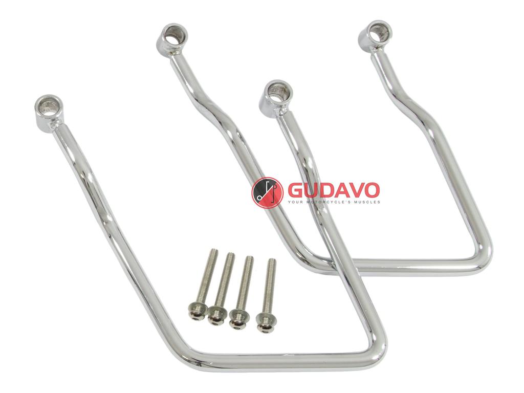 GUDAVO Luggage Bracket Saddlebag Pannier Support Bar for Honda Shadow Spirit VT750 DC and Yamaha Wildstar (Roadster) XV 1700 Warrior