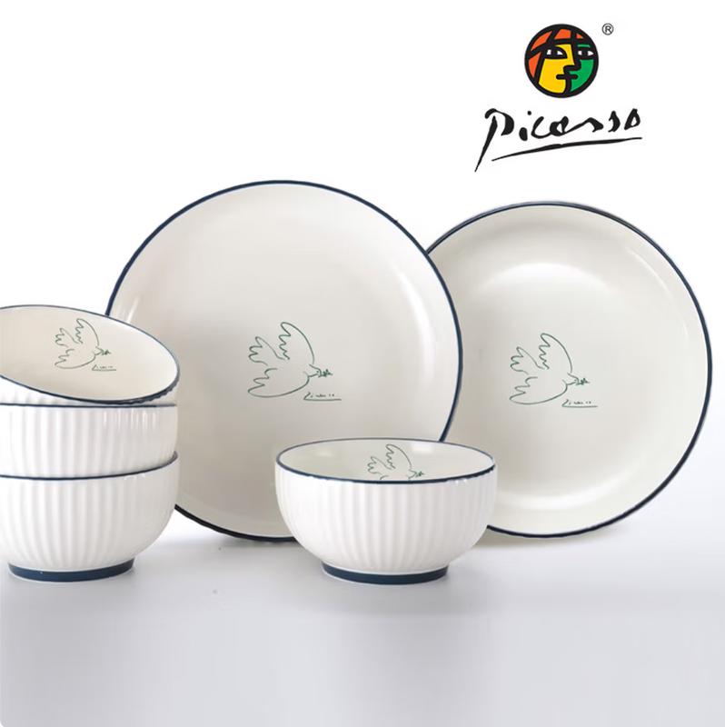 Picasso Nordic Peace Dove 6-Piece Ceramic Dinnerware Set