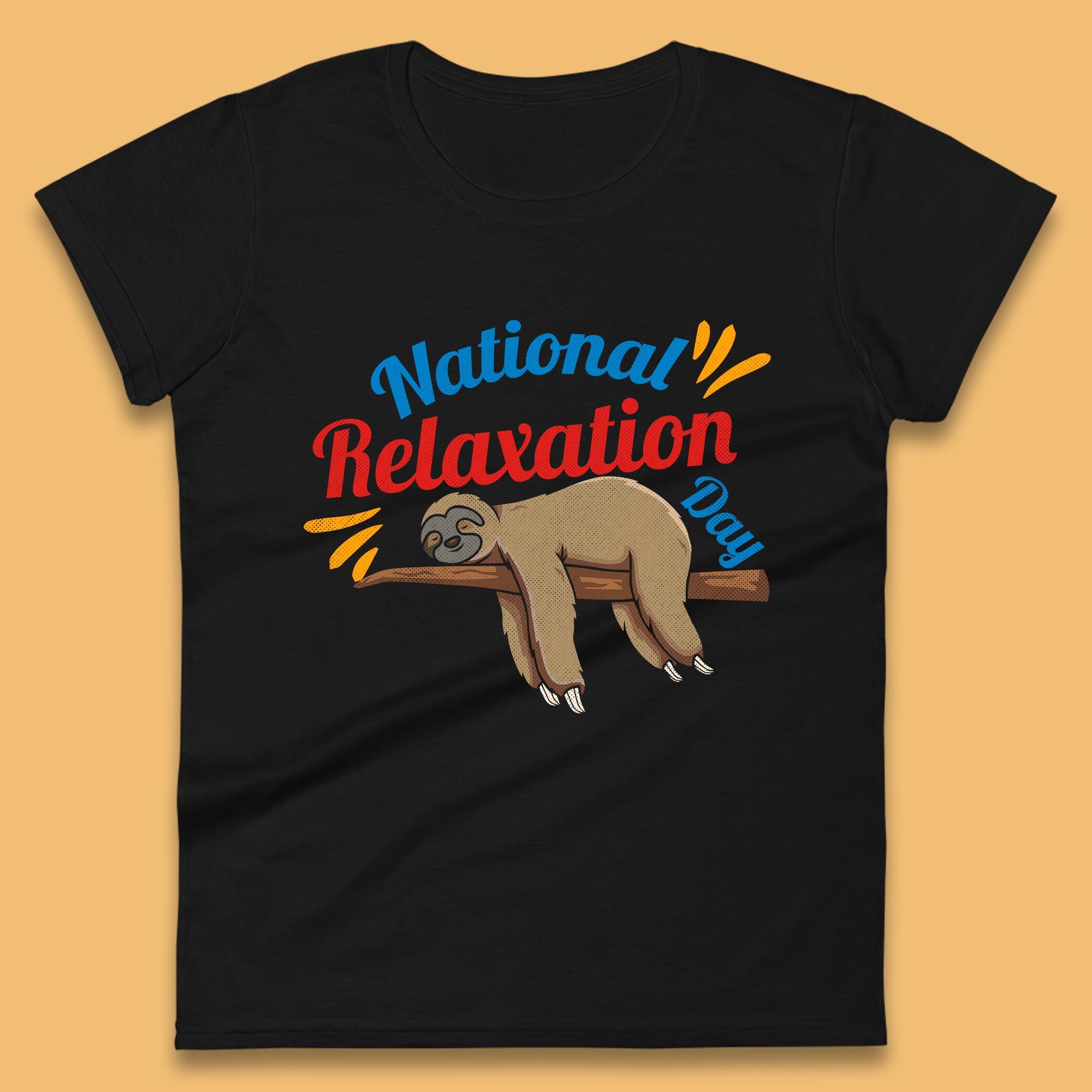 National Relaxation Day Sleeping Sloth Funny Sloth Nap Lazy Sloth Womens Tee T Shirt Mens Tops Unisex Top S