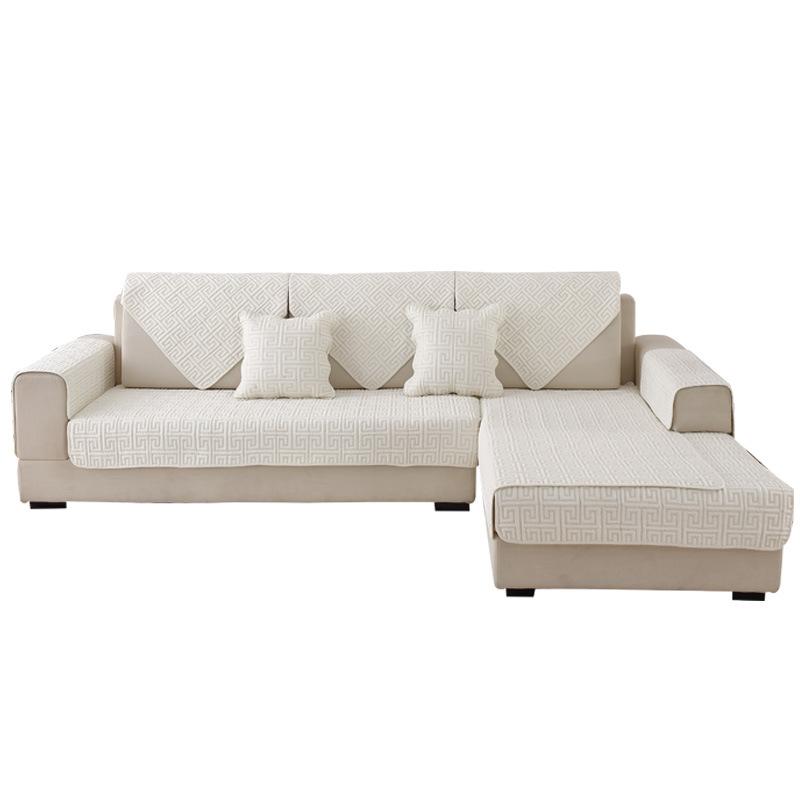 Cotton Sofa Cushion, Universal Fabric For All Seasons, Non-Slip Solid Wood Seat Cushion, Simple Modern Leather Sofa Cover, Backrest Towel