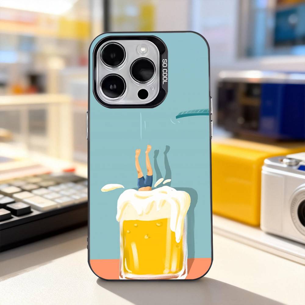 Lnteresting Beer P-Printing Phone Case For iPhone 11,12,13,14,15,16,17,Pro,Max,Plus,E,Air,Mini IMD Matte Black