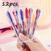 12pcs Two-color Ballpoint Pen Neutral Pen Cute Girl Writing Marker Pen Smooth Black Press Pen Back To School Season Student Stationery Gift