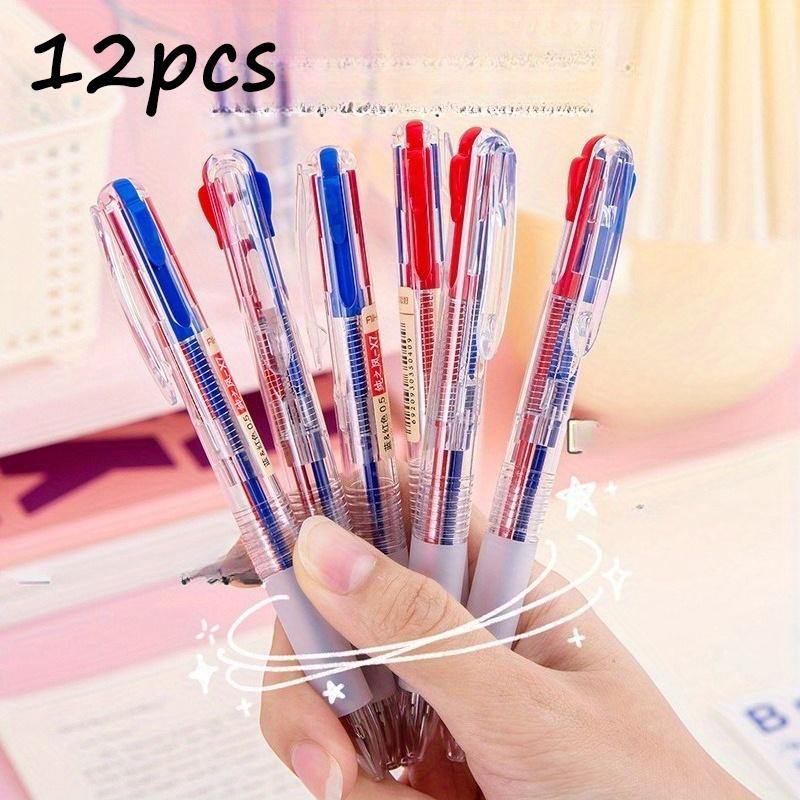 

12pcs Two-color ballpoint pen Neutral Pen Cute Girl Writing marker pen Smooth Black Press Pen Back To School Season Student Stationery Gift Random style