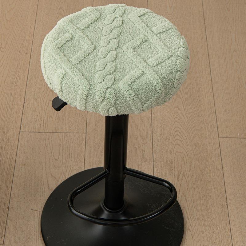 Thickened Comfortable Cotton Fleece Round Household Dust Cover for Bar Stool, Chair Seat Cover