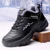 New Fashion Men Winter Snow Boots Warm Ankle Boots Non-slip Men Winter Shoes Leather Waterproof Plush Boots Chaussures Hommes