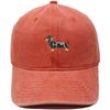 Spotted Dachshund Embroidered Baseball Cap Washed Vintage Daddy Hat Pet Lovers Outdoor Dog Walking Shade