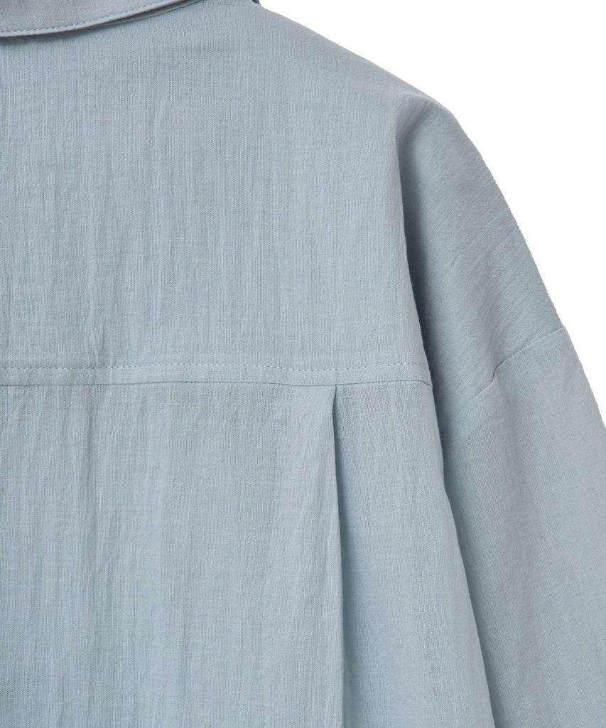 NOIRER FOR WOMAN Pale Scarf Loose Fit Shirt (Pale Blue)