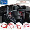 JIDIXIAN Red ABS Interior Decoration Trim Fit for Jeep Wrangler TJ 1997-2006 Car Instrument Panel Horn A/C Switch Accessories we1