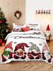 3pcs/set Christmas Reindeer Snowman Bedding Set Includes 1 Duvet Cover And 2 Pillowcases Soft And Skin-Friendly