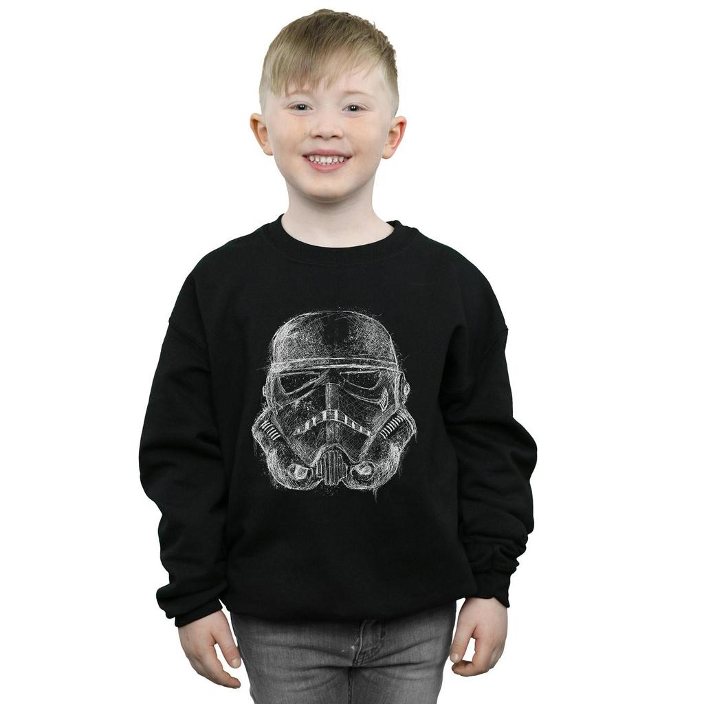 STAR WARS Boys Stormtrooper Scribble Helmet Sweatshirt