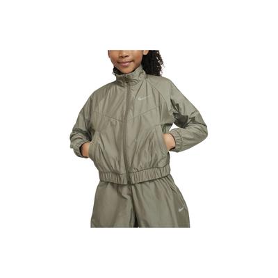 Lockere Jacke mit Logoprint und Stehkragen mit Reißverschluss Langarm Kinder Oberteile Olive FN8656-222