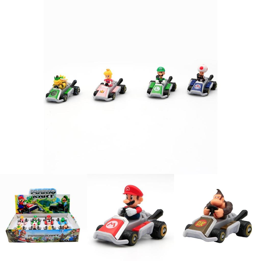 Super Mario Party Go-kart Toy Set With 8 Collectible Figures And Display Box