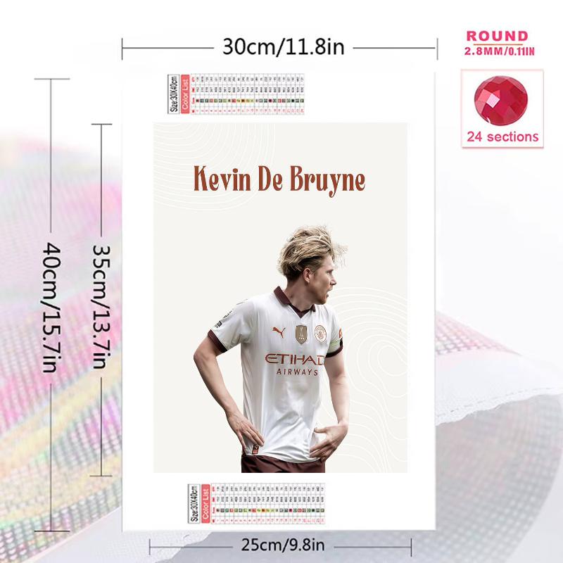 De Bruyne Pattern 3pcs 100% Round Full Drill 5D DIY Diamond Painting Embroidery Cross Stitch Rhinestone Décor