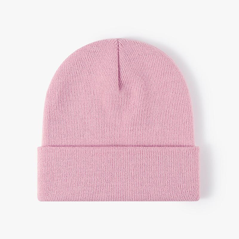 Unisex Winter Warm Ribbed Knitted Hat Acrylic Beanie with Custom Logo Digital Printing Solid Color and Cuffed Design