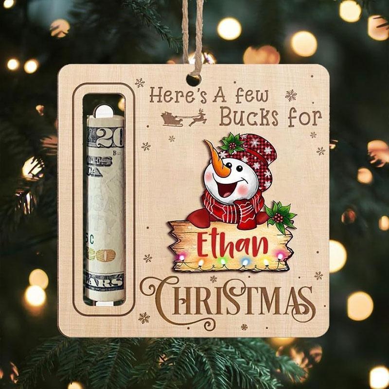 1Pc Wooden Gift Christmas Ornament Surprise Dress Up Christmas Wallet Pendant Christmas Print