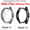 Glass+Diamond Case for Samsung Galaxy Watch 7 40 44mm Accessories Bling PC Bumper+Screen Protector for Galaxy Watch 7 Cover Case