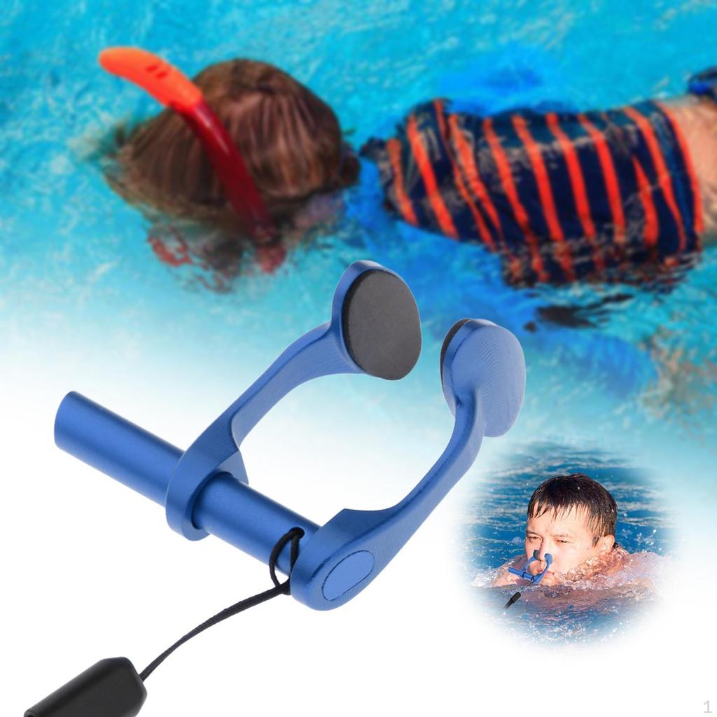 Swim Nose Clips Protector Aluminum Alloy Swimming Clip Soft Pads with Lanyard and Storage