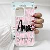 Amore-Love Italian Romantic Pink Lettering Phone Case for IPhone 16 12 13 Mini 11 17 14 15 Pro Max XR 7 8 Plus Shockproof Cover