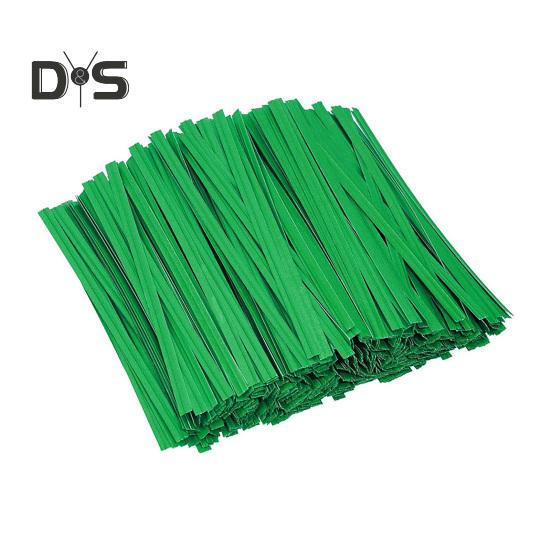 1000 Stuks Kraftpapier Twist Ties Herbruikbare Binders met Draadkern Flexibele Kabelbinders voor Verpakking Brood Cake Snoep Feestbedankjes