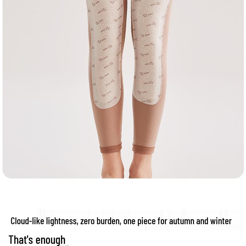 Women's Round Neck Slim Fit Thermal Underwear Set with 7A Antibacterial 100% Wool Filling - Autumn/Winter.