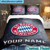 Custom Name Bayern Munchen Logo Design 3PCS Bedding Set For Bedroom Dormitory,Including 1pc Duvet Cover And 2pcs Pillowcases Large size Fan gift