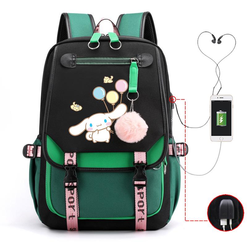 Pies z Dużymi Uszami Plecak Szkolny Męski i Damski Plecak dla Ucznia Szkoły Średniej Gimnazjum Styl College'owy Pasek do Plecaka Plecak Wielofunkcyjny USB