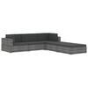 Modular Footstool 1 Pc + Cushions Poly Rattan Black