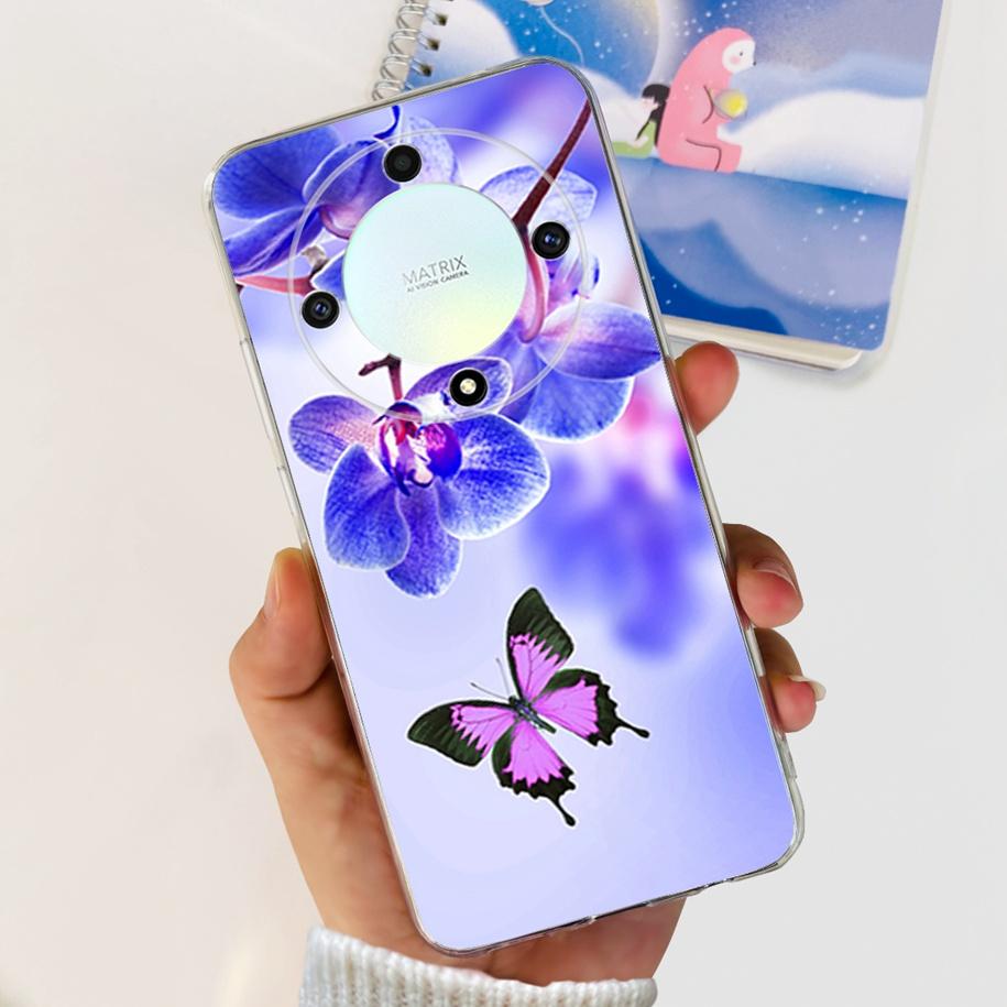 For Honor X9b 5G Case 2023 Fashion Flower Clear Silicone Soft Back Cover For Honor X9a RMO-NX1 Funda HonorX9 X 9 X 9B X 9A Coque