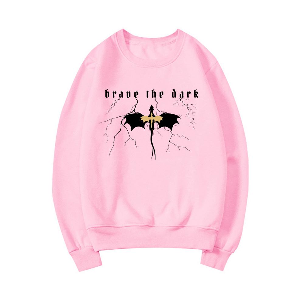 Onyx Storm Brave The Dark Sweatshirt Dragon Sweater Dark Academia Unisex Sweatshirts Long Sleeve Crewneck Pullover Vintage Tops