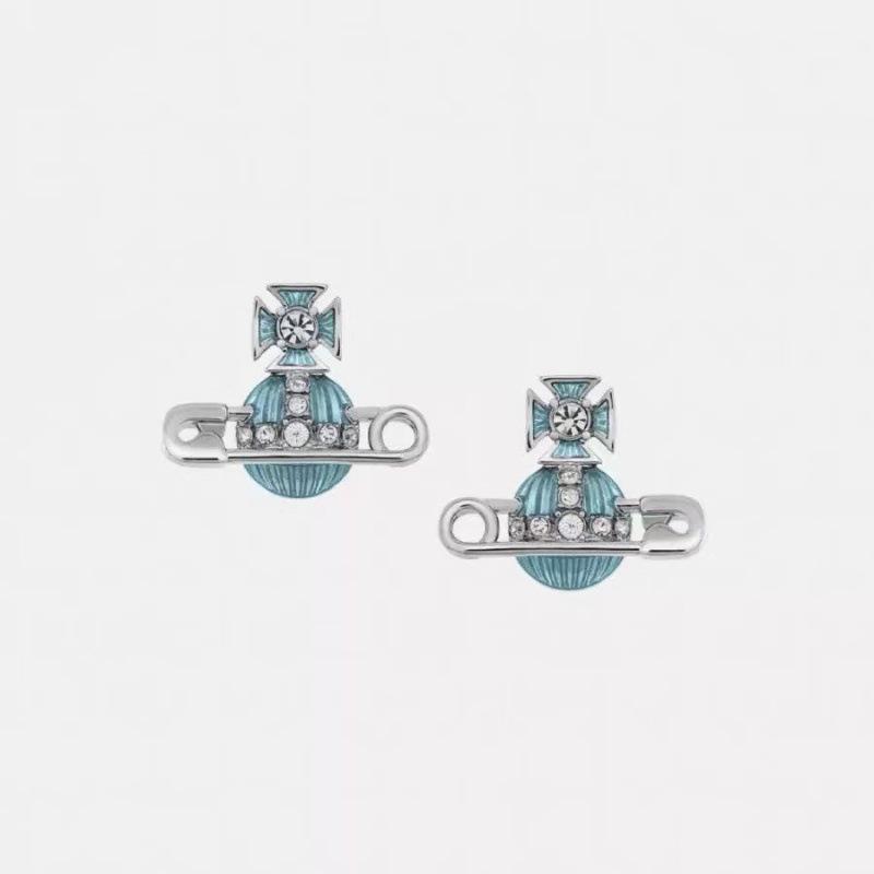 

Empress Dowager Saturn Brooch & Paperclip Planet Stud Earrings Set – Fashionable High-End Jewelry