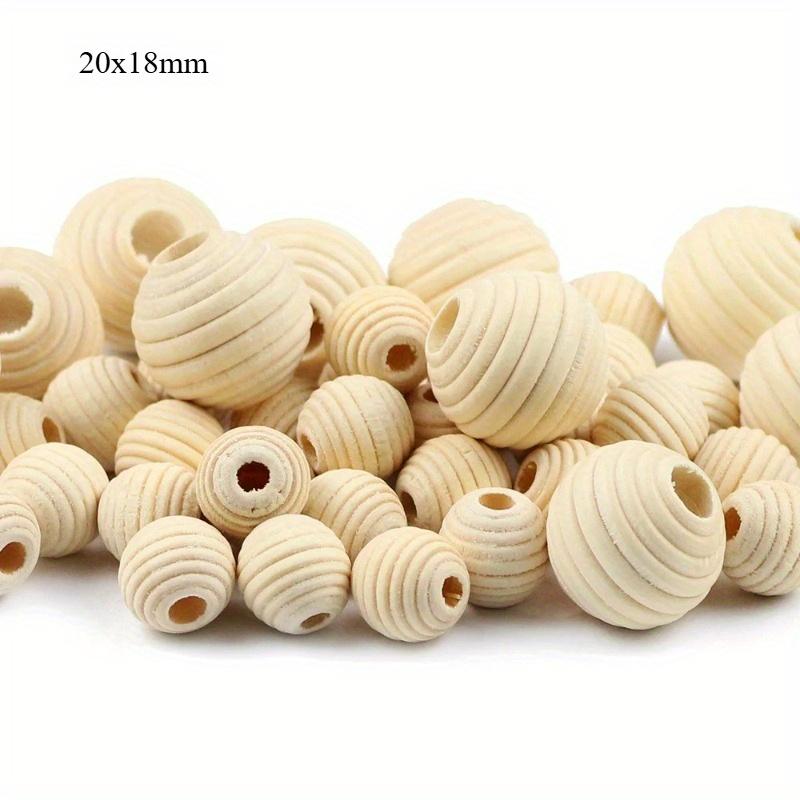 100 stk Runde gjengede treperler Øko-vennlige Naturfargede Treperler Blyfrie Kuler DIY Smykkekunst Håndverkstilbehør