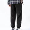 Men Casual Pants Plus Velvet Thicker Drawstring Solid Keep Warm Outwear Ankle-tied Winter Sporty Baggy Trousers Male Fashion