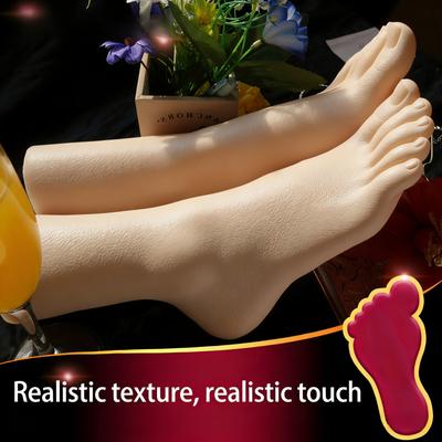 Lifelike TPE Silicone Foot Model, Real Human Foot Replica for Photography, Jewelry Display, Art Sketch
