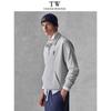 Teenie Weenie Men's Loose Fit Terry Fleece Pullover Sweatshirt with Zipper Collar