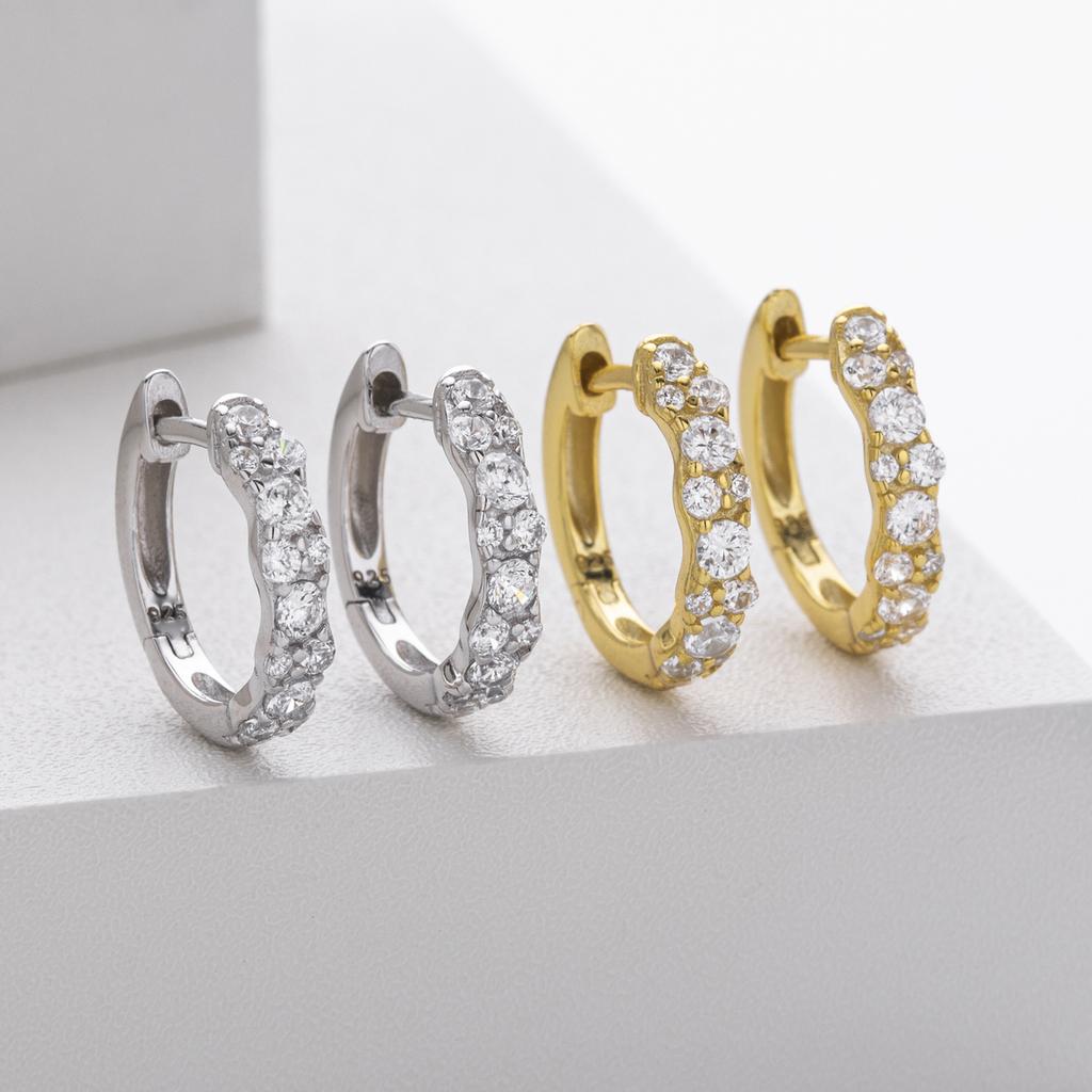 Factory Custom Zircon Earrings for Women 18K Gold Plated 925 Sterling Silver Hoop Earring Everyday Wear Gift Jewelry