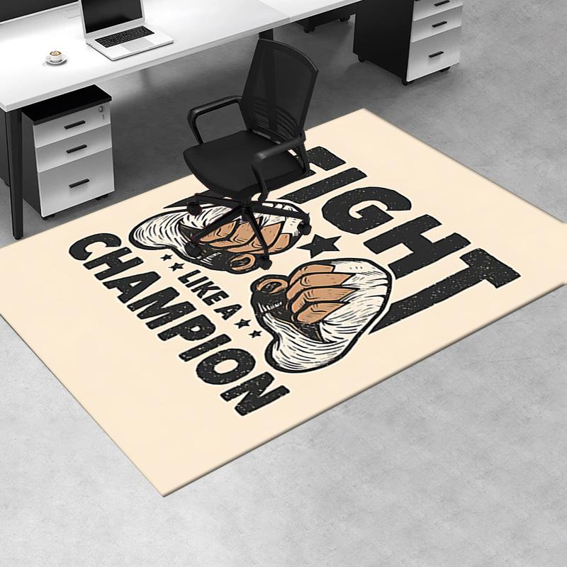 Fight Like A Champion Chair Mat: Office Carpet, Oversized Rug for Home Decor, Sofa Mat, Desk Pad Gift Suitable for Bedroom, Living Room, Any Room