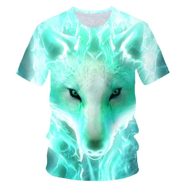 Animal Wolf T Shirt For Boys Print Children Boys Harajuku 3D T Shirt Summer Kids Short Sleeve Girls Tshirt Cartoon Baby T-Shirts