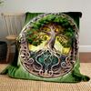 Tree of Life Green Designed Flannel blanket for bedroom, living room, sofa, and nap