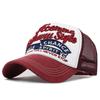 Hat Spring Summer Grid Breathable Sun Cap Embroidered Alphabet Patch Baseball Cap Men's Casual Sun Cap