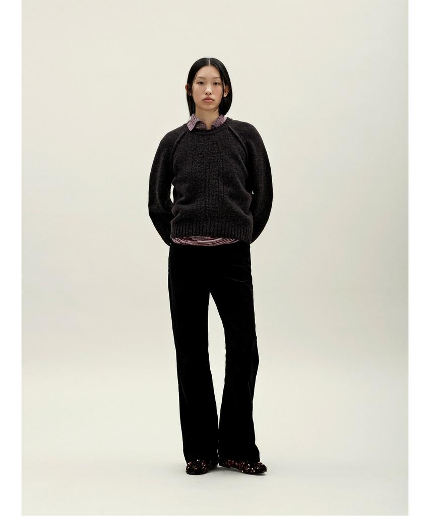 Anggae Wilted Knit Pullover Brown