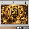 2D 50th Birthday Black Gold Balloons Photography Background