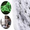 Spider Web Decor Halloween Glow-in-the-Dark Web, 20/40/60/100/120/200/300g Luminous with Mini Spiders, Creepy Reusable for Holiday Party, Haunted
