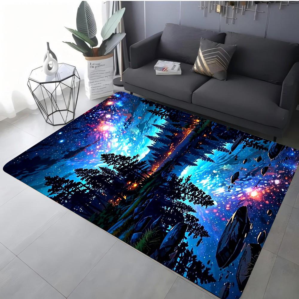 

Fantasy Landscape Carpet Various Styles With Starry Sky Aurora Forest Mountain Lake Reflection Art Designs For Living Room Decor 40x60CM