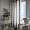 Cotton Linen Stripe Kitchen Curtain Semi-Sheer American Style Cafe Window Treatment Dining Room