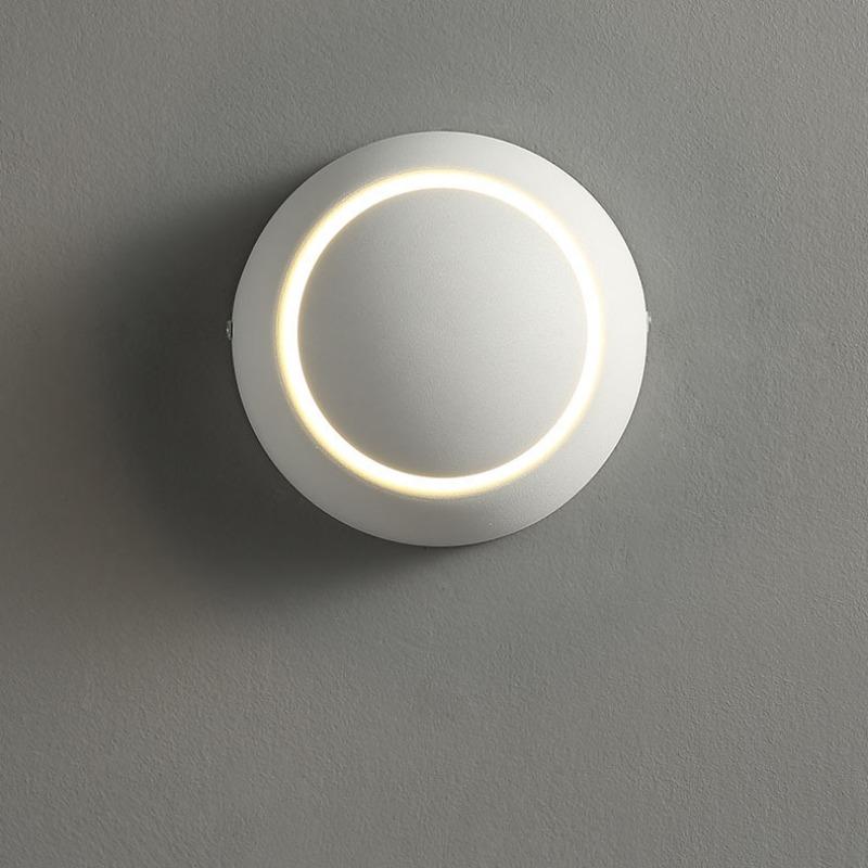 Lampada da parete circolare da comodino rotante eclissi lunare da 350 gradi Lampada da parete per soggiorno Sfondo Scala Apparecchio di illuminazione decorativa