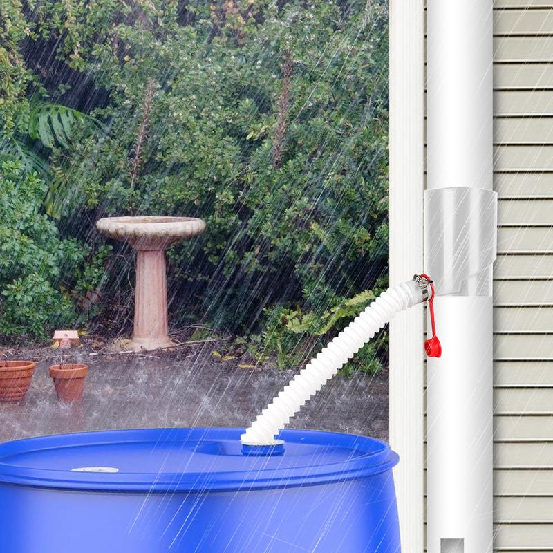 Regenwasserauffangsystem UV-beständig Wetterfest Regenfass Umleitungsset Tragbare Regentonnen zum Sammeln von Regenwasser von