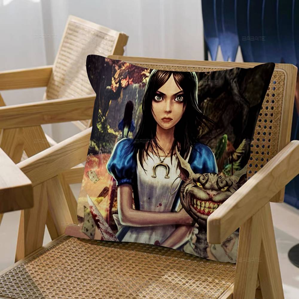 Game A-Alice Madness Returns 45*45cm Cushion Cover Pillow Cover Decor Pillowcase Home Pillowcase For Couch Pillow